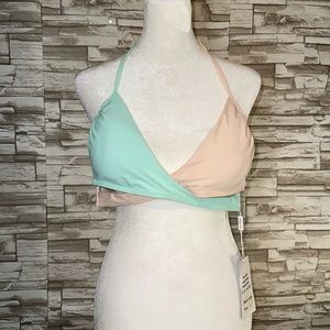 STYLISH Block color Wrap Bikini Top.